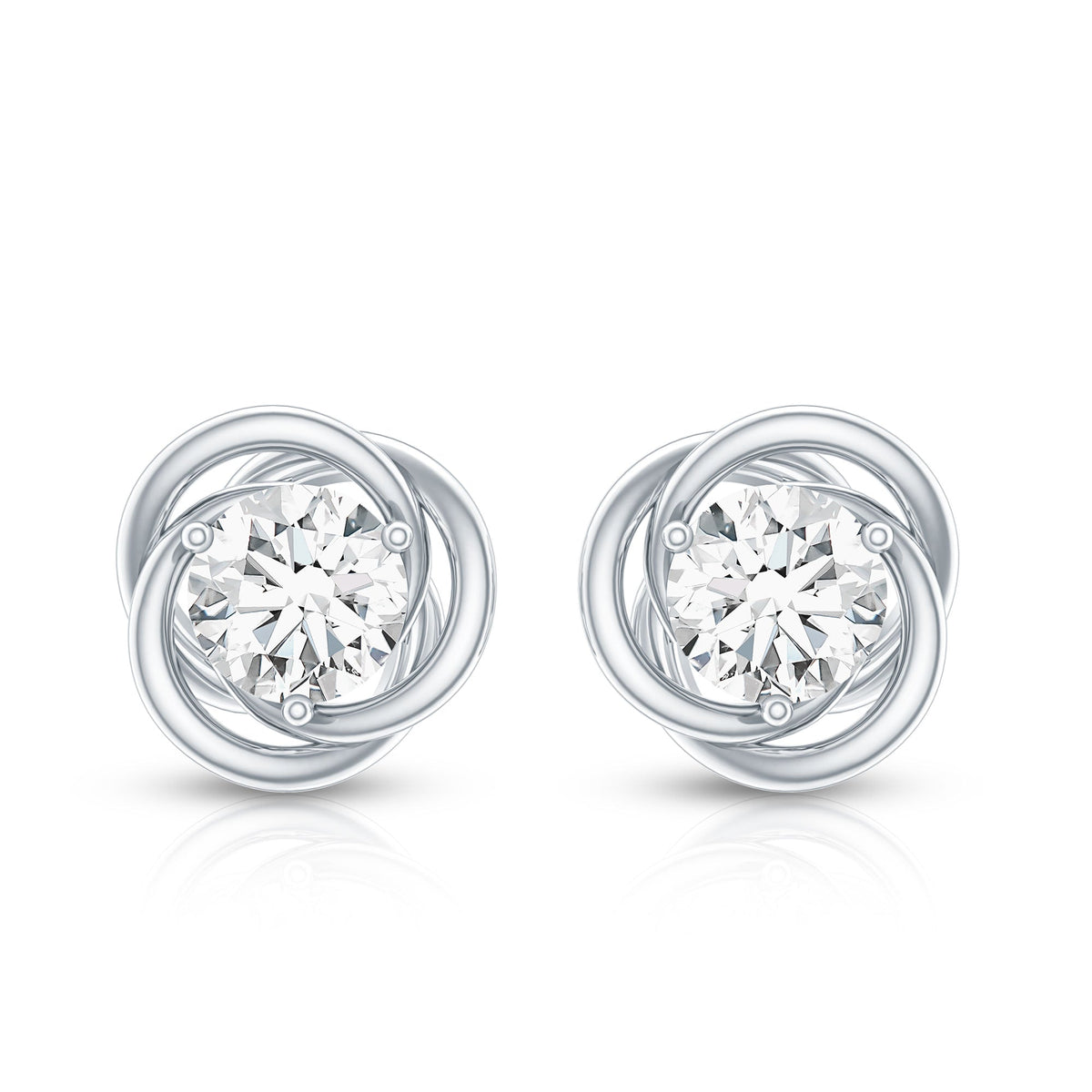 Certified Moissanite Swirl Stud Earrings
