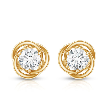 Certified Moissanite Swirl Stud Earrings