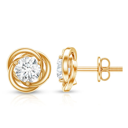 Certified Moissanite Swirl Stud Earrings