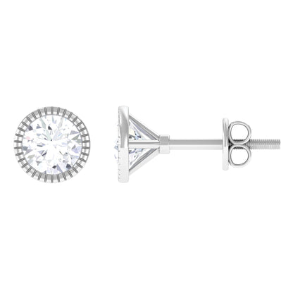 1 CT Moissanite Martini Stud Earrings for Women