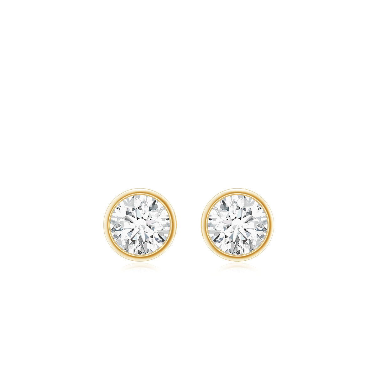 Dainty Solitaire Moissanite Stud Earrings in Bezel Setting