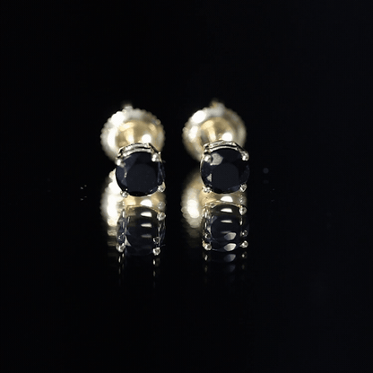 Natural Black Onyx Stud Earrings for Everyday