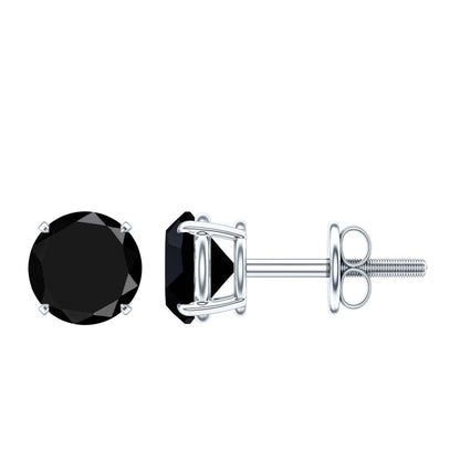 Natural Black Onyx Stud Earrings for Everyday