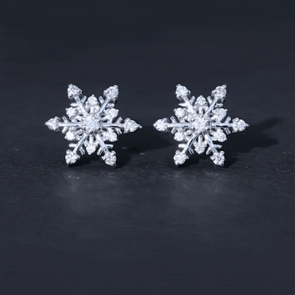 Certified Moissanite Snowflake Stud Earrings For Christmas
