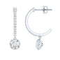 Sterling Silver Moissanite Hoop Drop Earrings for Women