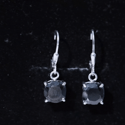 Lab Created Black Diamond Drop Earrings with Lever Back