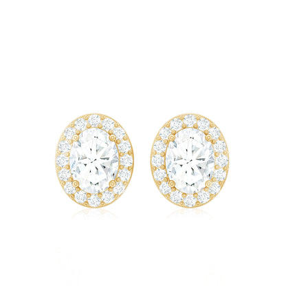 Halo Diamond Earrings With Screw Back