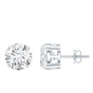 Certified 4 Carat Moissanite Stud Earrings in Silver
