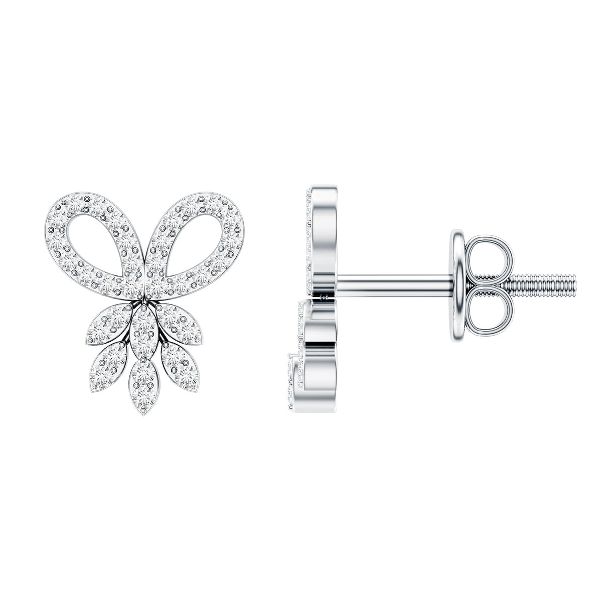 Certified Diamond Bow Earrings For Her