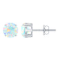 October Birthstone Ethiopian Opal Solitaire Stud Earring