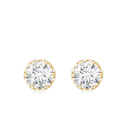 Designer 1 Carat Moissanite Stud Earrings with Screw Back