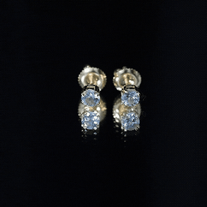0.5 Carat Genuine Aquamarine Solitaire Stud Earrings in Double Claw Prong Setting