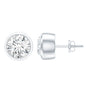 Certified Moissanite Solitaire Stud Earrings in Bezel Setting