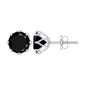 Genuine 3 Carat Black Spinel Stud Earrings with Screw Back