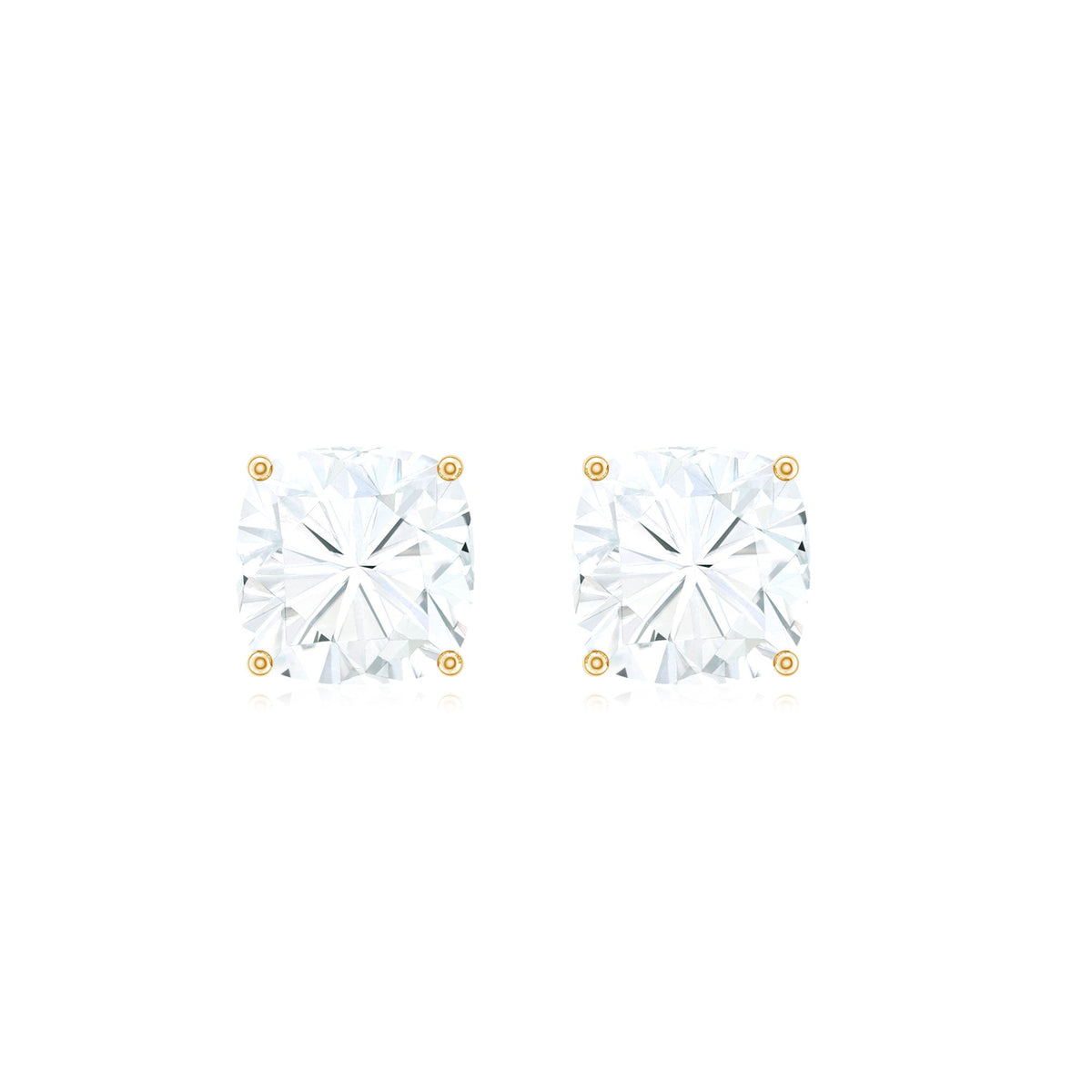 Certified 6.3 Carat Cushion Cut Moissanite Stud Earrings