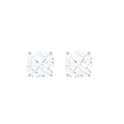 Certified 6.3 Carat Cushion Cut Moissanite Stud Earrings