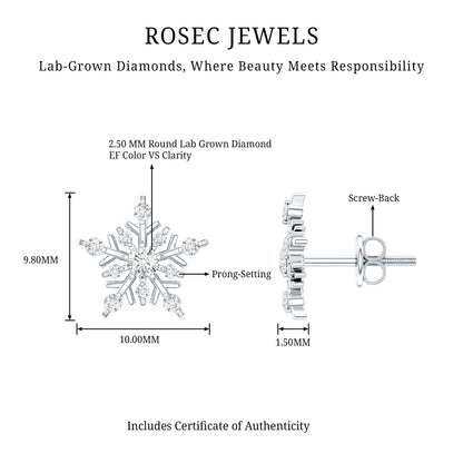 Lab Grown Diamond Icy Snowflake Earrings