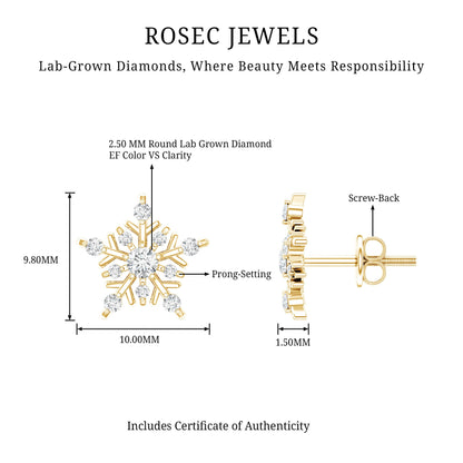 Lab Grown Diamond Icy Snowflake Earrings