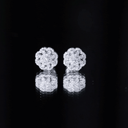 Certified Lab Grown Diamond Flower Bridal Stud Earrings
