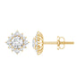 Certified Brilliant Cut Diamond Halo Stud Earrings