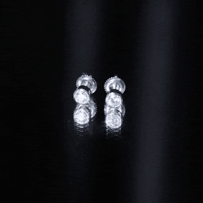 Bezel Set Lab Grown Diamond Solitaire Stud Earrings