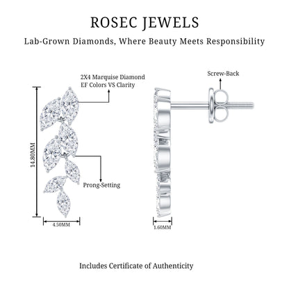 Certified Lab Grown Diamond Dangling Earrings for Women