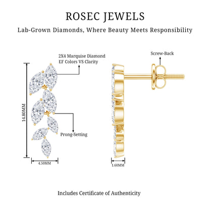 Certified Lab Grown Diamond Dangling Earrings for Women
