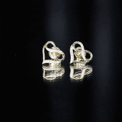 Certified Lab Created Diamond Heart Infinity Stud Earrings