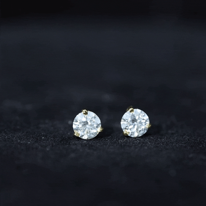 1 Carat Certified Moissanite Martini Stud Earrings