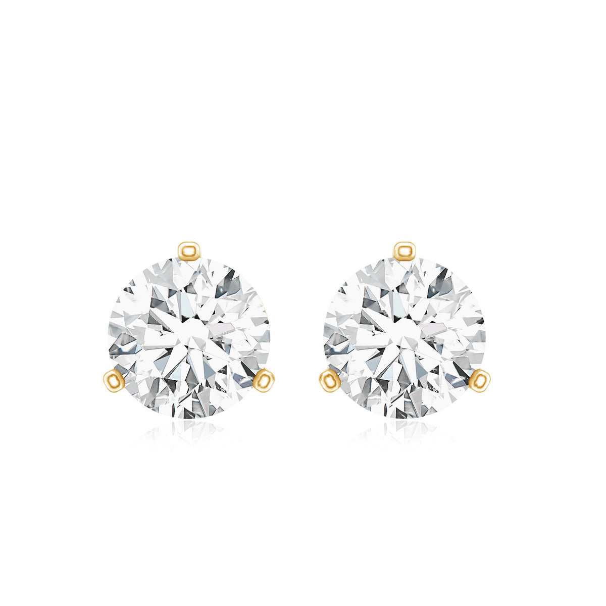 1 Carat Certified Moissanite Martini Stud Earrings