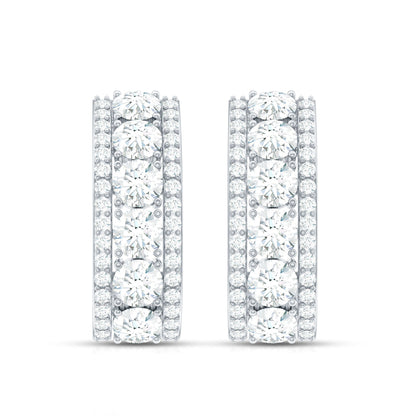 Certified Moissanite J Hoop Earrings for Women