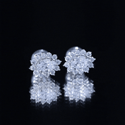 Certified Moissanite Oval Stud Earrings with Halo