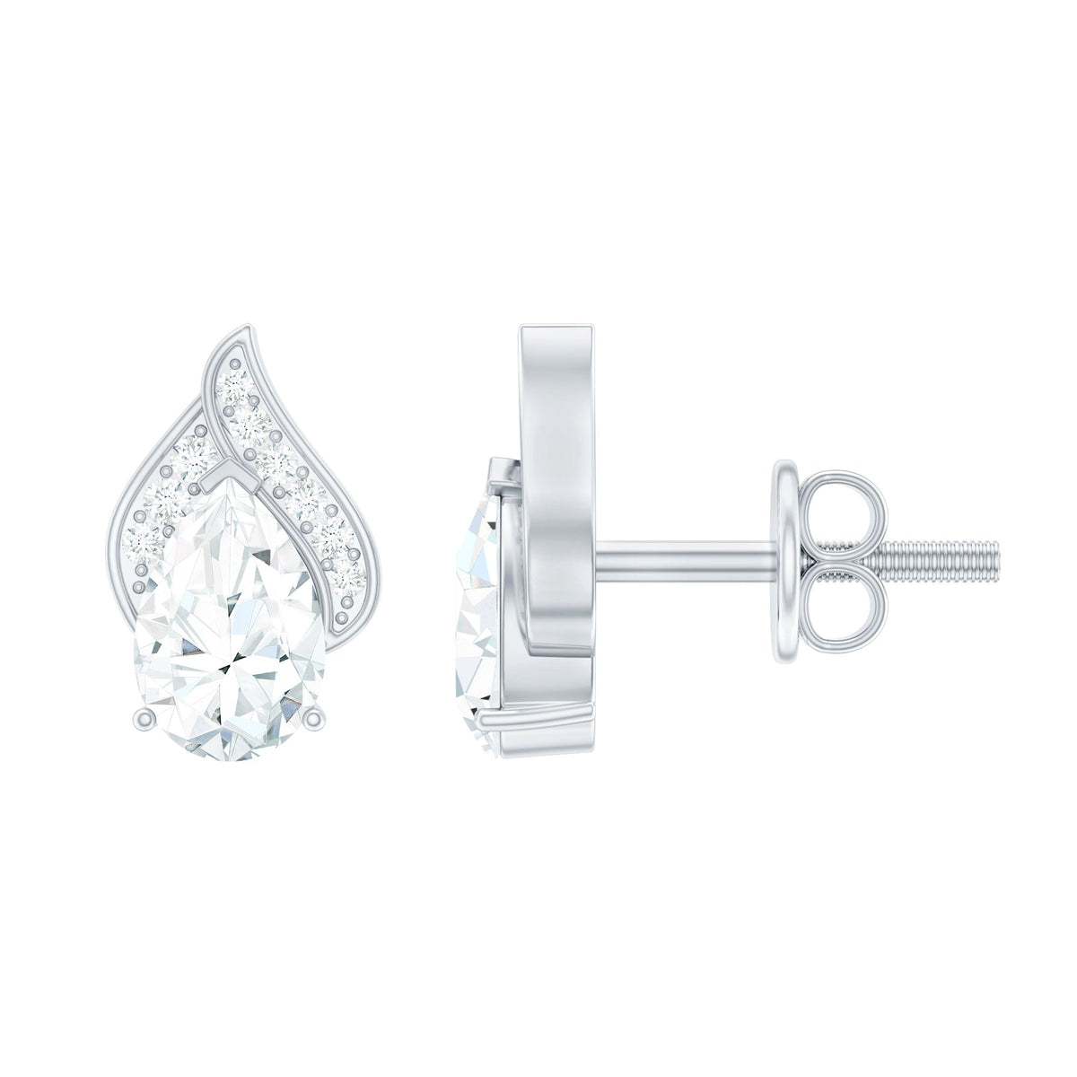 Classic 1.5 Carat Moissanite Stud Earrings with Screw Back