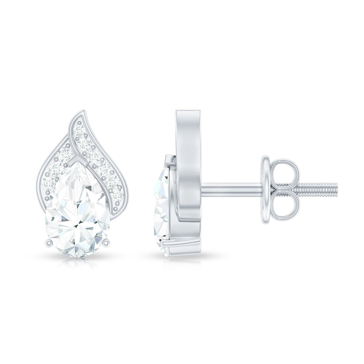 Classic 1.5 Carat Moissanite Stud Earrings with Screw Back
