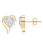 Heart Shape Moissanite Stud Earrings with Screw Back