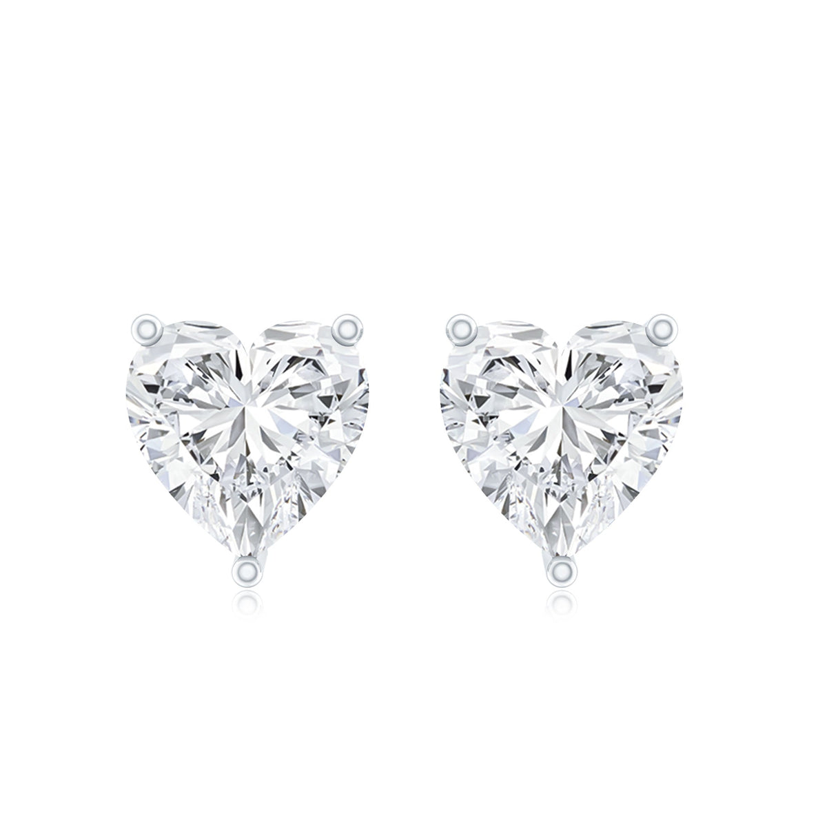 Certified 3 Carat Moissanite Heart Earrings For Women