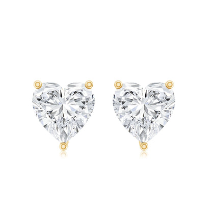 Certified 3 Carat Moissanite Heart Earrings For Women