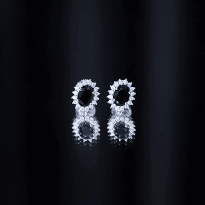Certified 2.6 Carat Lab Grown Black Diamond Stud Earrings With Screw Back
