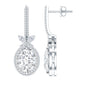 Certified 7X9 MM Oval Moissanite Wedding Drop Earrings with Screw Back