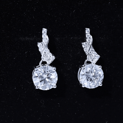 4.2 CT Certified Moissanite Designer Drop Earrings in Silver