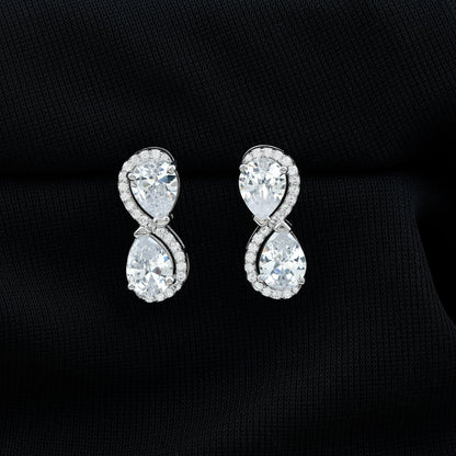 5 Carat Designer Moissanite Big Stud Earrings with Certificate