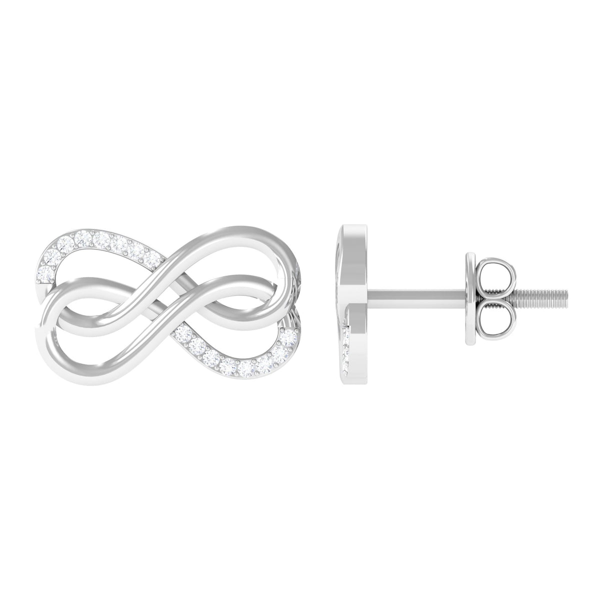 Diamond Twin Infinity Stud Earring