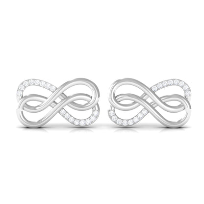 Diamond Twin Infinity Stud Earring