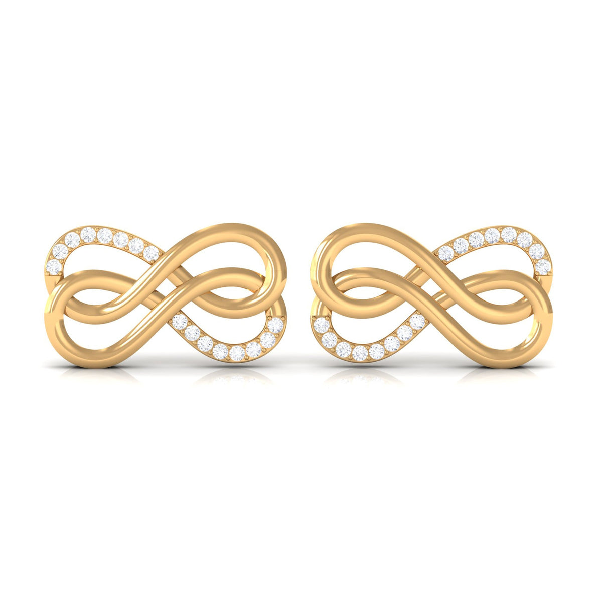 Diamond Twin Infinity Stud Earring