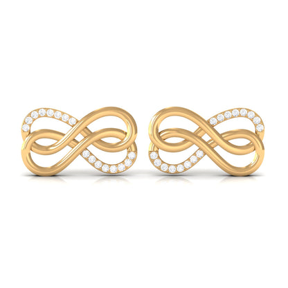 Diamond Twin Infinity Stud Earring