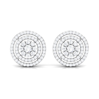 Flower Inspired Diamond Halo Stud Earrings