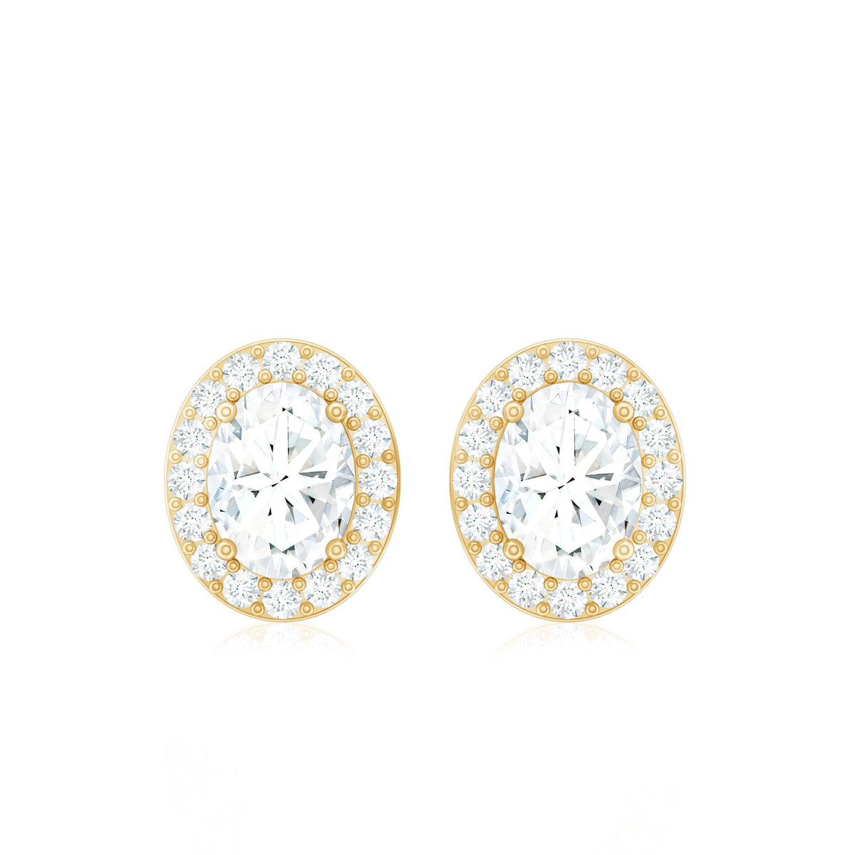Halo Diamond Earrings With Screw Back