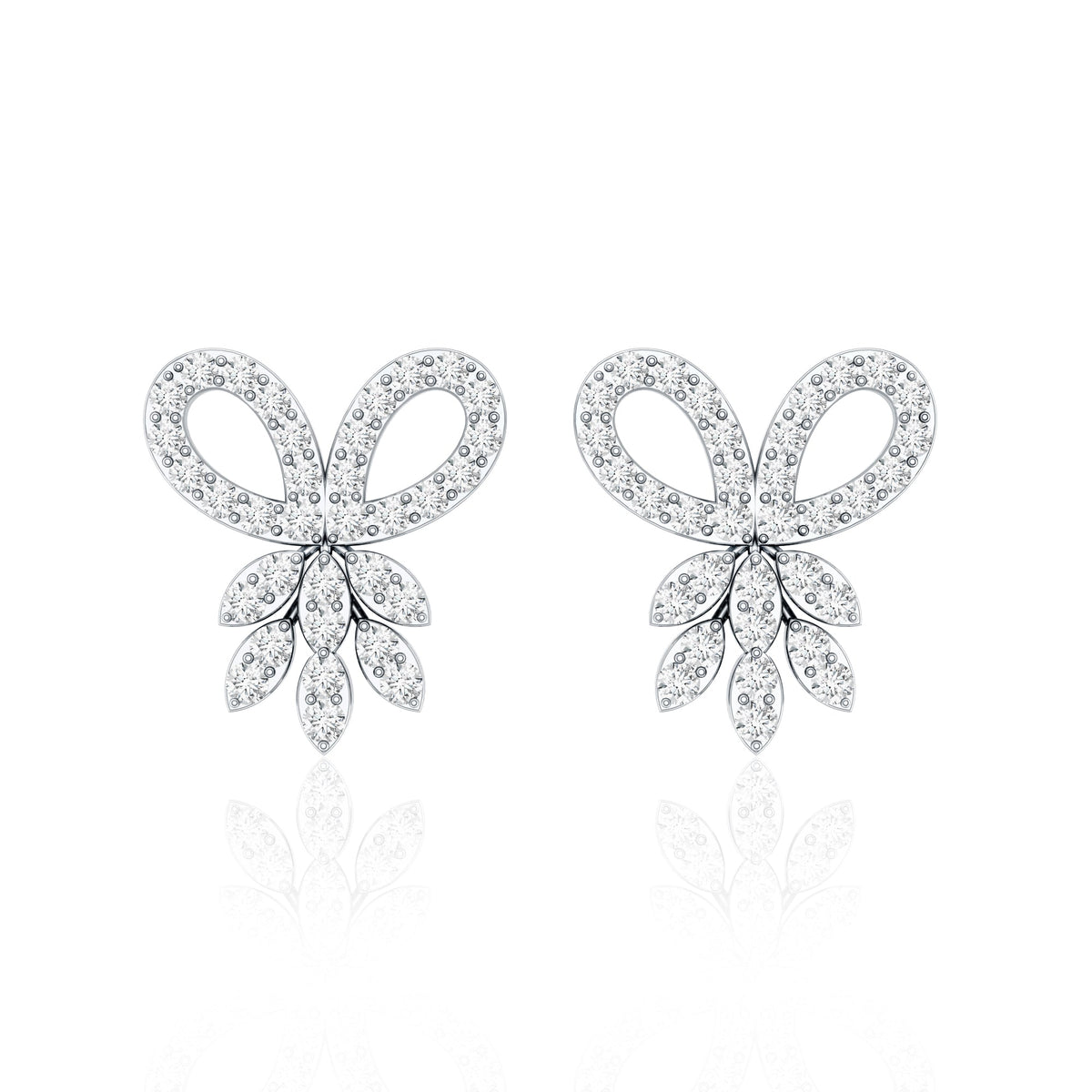 Certified Diamond Bow Earrings For Her