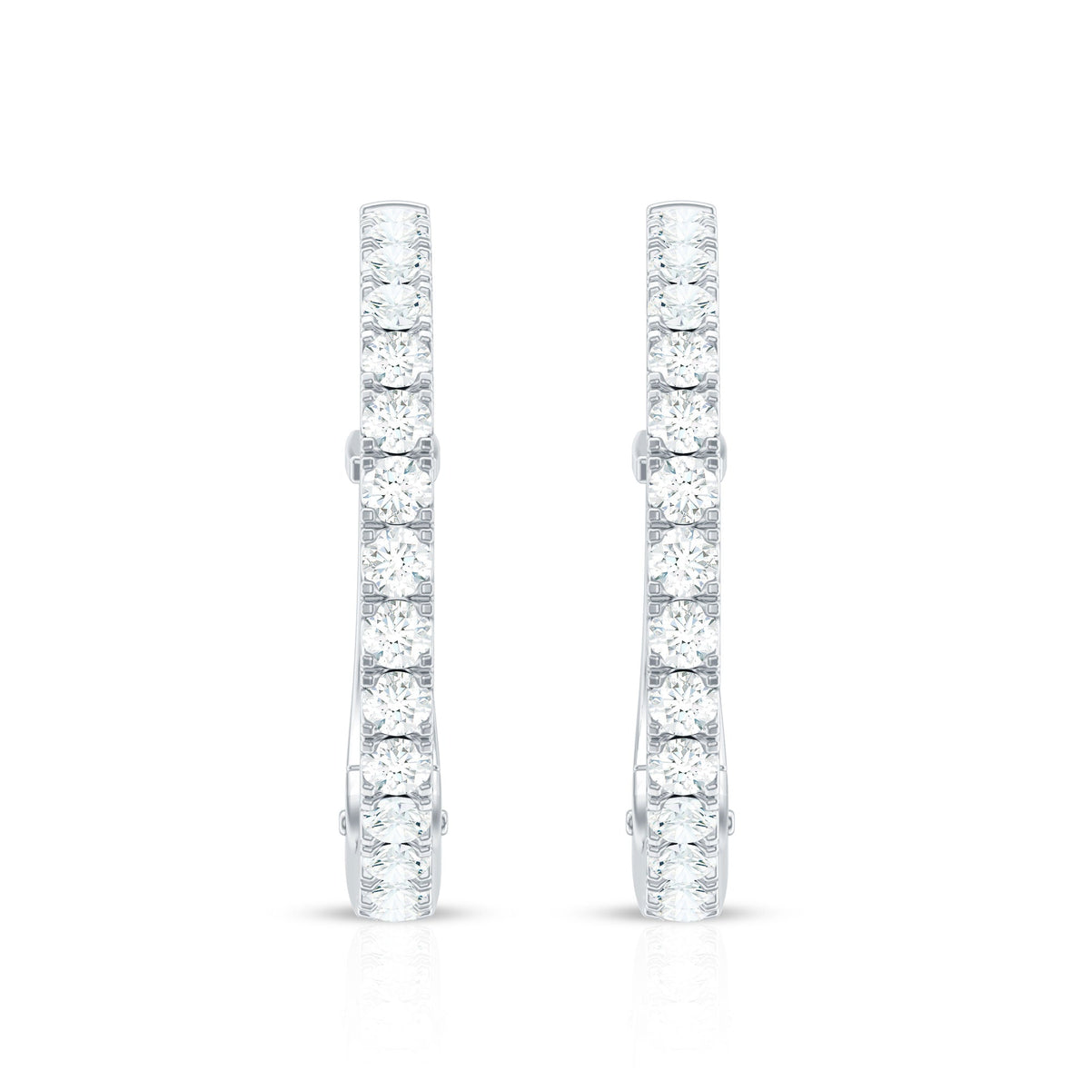 Natural Diamond Hoop Earrings For Women