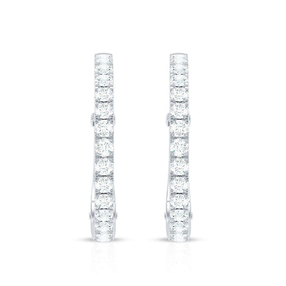 Natural Diamond Hoop Earrings For Women